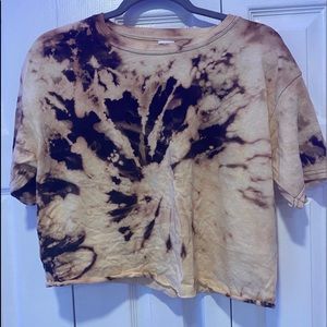 cropped custom bleach tie-dye tee
